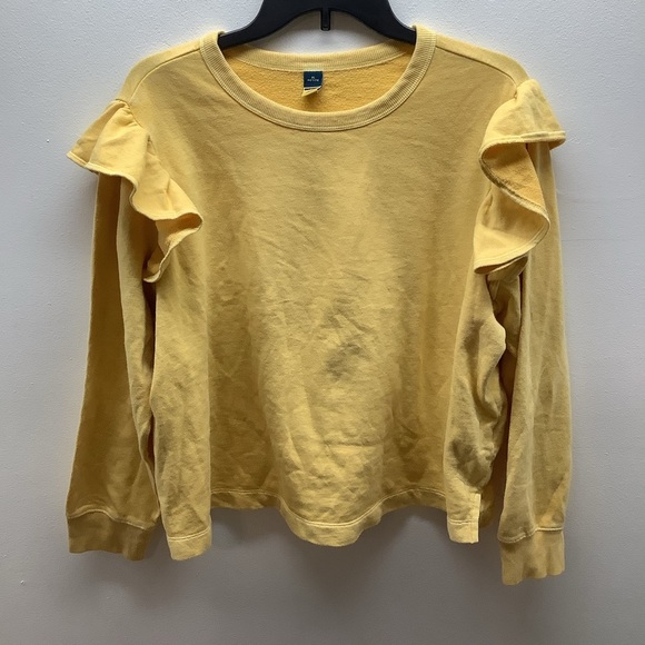 Old Navy Size XL Petite Yellow Ruffle Sleeve Sweatshirt - Picture 2 of 6